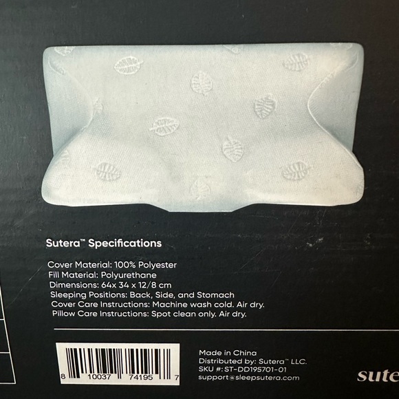 New in Box Sutera Dream Deep orthopedic contoured pillow - Picture 4 of 5